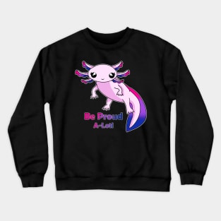 Bisexual Pride Axolotl (With Eyelashes) Crewneck Sweatshirt